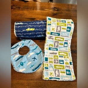 Handmade Baby Blanket, Bib And Burbcloth